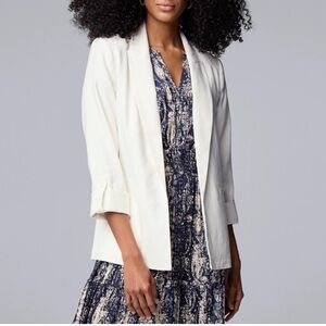Simply Vera Wang Linen White Women's Blazer PXS